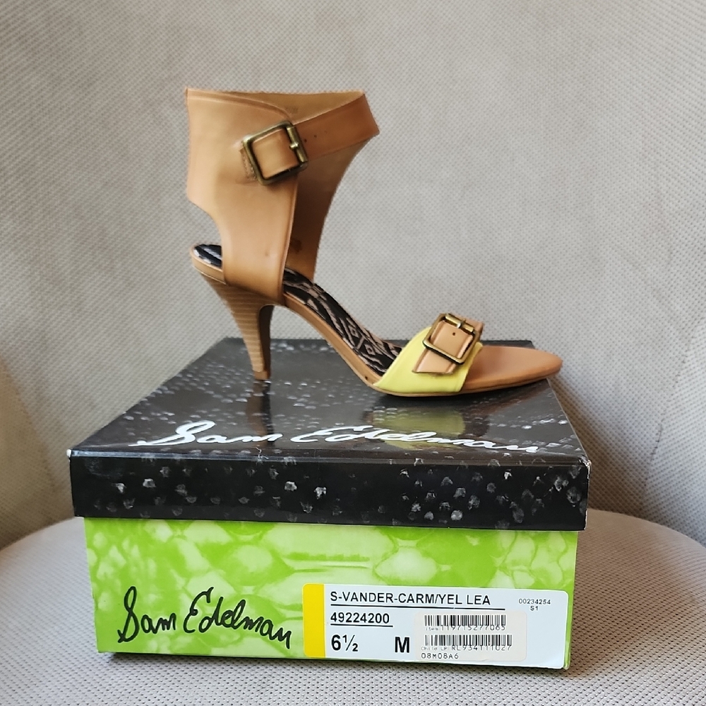 Sam Edelman Tan and Yellow Heels